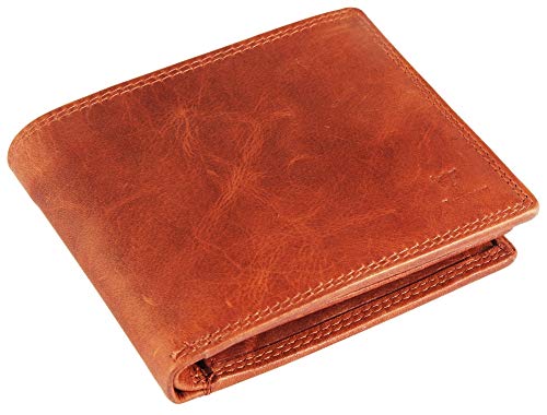 Pierrini PR0012 Herren Portemonnaie Echtleder mit Ausweismappe in Braun 3x10x12 Zentimeter von Pierrini