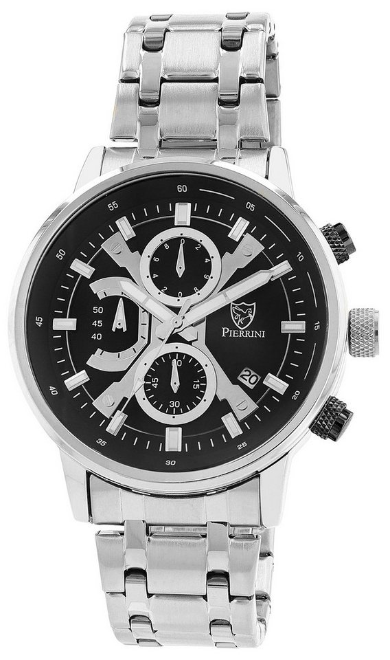 Pierrini Quarzuhr 2800123 Herrenuhr, Chronograph, Edelstahlband, exclusiv, modern von Pierrini