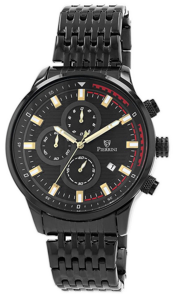 Pierrini Quarzuhr 2800125 Herren, Edelstahlband, modern, klassisch, Chronograph von Pierrini