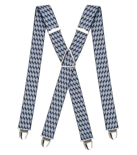 Pierrot Hosenträger für Herren Breit Made in Germany/France - Ultrastarker Gummizug & 4 Extra Starke X-Clips - Verstellbare Länge bis zu 130cm - Garantie auf Lebenszeit von Pierrot
