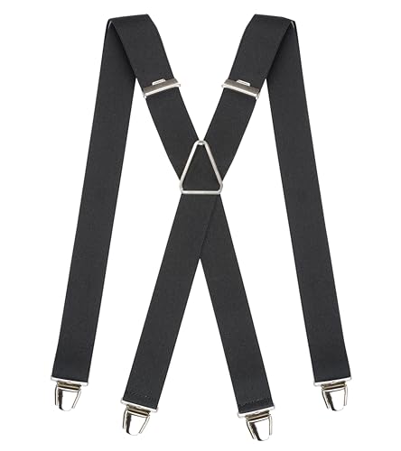 Pierrot Hosenträger für Herren Breit Made in Germany/France - Ultrastarker Gummizug & 4 Extra Starke X-Clips - Verstellbare Länge bis zu 130cm - Garantie auf Lebenszeit von Pierrot