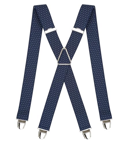 Pierrot Hosenträger für Herren Breit Made in Germany/France - Ultrastarker Gummizug & 4 Extra Starke X-Clips - Verstellbare Länge bis zu 130cm - Garantie auf Lebenszeit von Pierrot