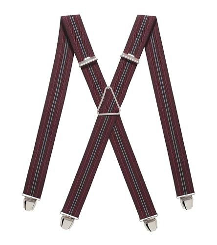 Pierrot Hosenträger für Herren Breit Made in Germany/France - Ultrastarker Gummizug & 4 Extra Starke X-Clips - Verstellbare Länge bis zu 130cm - Garantie auf Lebenszeit von Pierrot