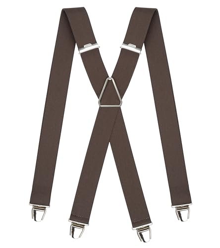 Pierrot Hosenträger für Herren Breit Made in Germany/France - Ultrastarker Gummizug & 4 Extra Starke X-Clips - Verstellbare Länge bis zu 130cm - Garantie auf Lebenszeit von Pierrot