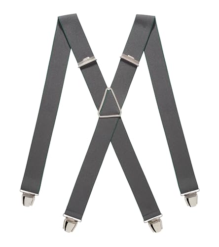 Pierrot Hosenträger für Herren Breit Made in Germany/France - Ultrastarker Gummizug & 4 Extra Starke X-Clips - Verstellbare Länge bis zu 130cm - Garantie auf Lebenszeit von Pierrot