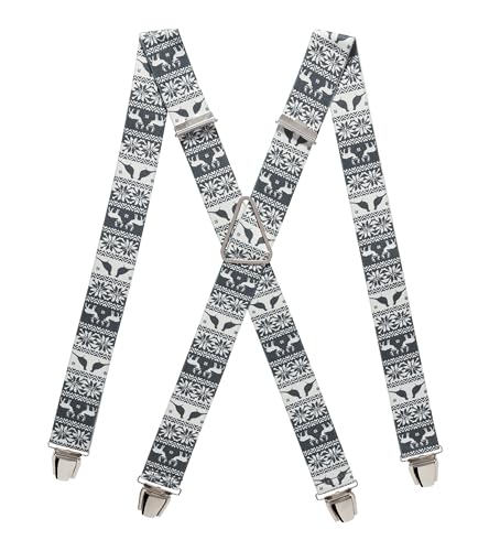 Pierrot Hosenträger für Herren Breit Made in Germany/France - Ultrastarker Gummizug & 4 Extra Starke X-Clips - Verstellbare Länge bis zu 130cm - Garantie auf Lebenszeit von Pierrot