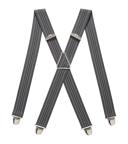 Pierrot Hosenträger für Herren Breit Made in Germany/France - Ultrastarker Gummizug & 4 Extra Starke X-Clips - Verstellbare Länge bis zu 130cm - Garantie auf Lebenszeit von Pierrot