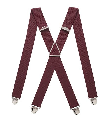 Pierrot Hosenträger für Herren Breit Made in Germany/France - Ultrastarker Gummizug & 4 Extra Starke X-Clips - Verstellbare Länge bis zu 130cm - Garantie auf Lebenszeit von Pierrot