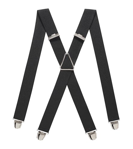 Pierrot Hosenträger für Herren Breit Made in Germany/France - Ultrastarker Gummizug & 4 Extra Starke X-Clips - Verstellbare Länge bis zu 130cm - Garantie auf Lebenszeit von Pierrot