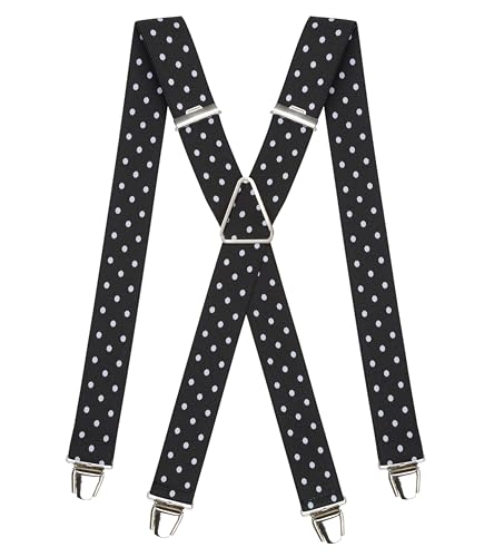 Pierrot Hosenträger für Herren Breit Made in Germany/France - Ultrastarker Gummizug & 4 Extra Starke X-Clips - Verstellbare Länge bis zu 130cm - Garantie auf Lebenszeit von Pierrot