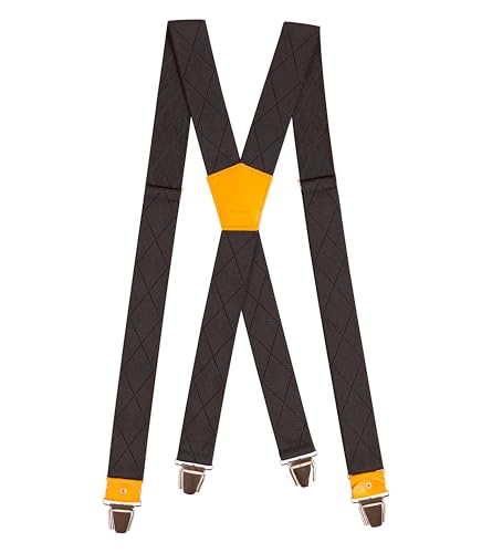 Pierrot Herren Hosenträger Breit und Vintage Premium - Made in Germany/France - Verstärktes Gummiband & Lederbeschläge mit Extra Starken Metallclips - Verstellbare Länge bis 130cm von Pierrot