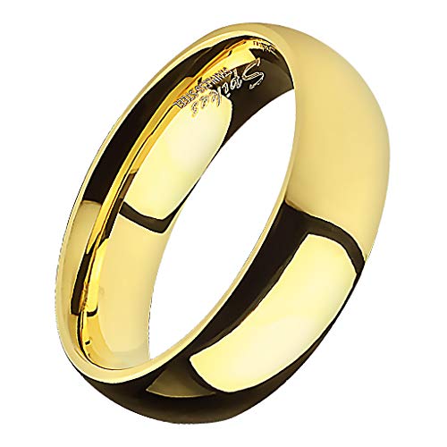 Piersando Band Ring Edelstahl Bandring Ehering Partnerring Trauring Verlobungsring Damen Herren Freundschaftring Gold Größe 52 (16.6) Breit 3mm von Piersando