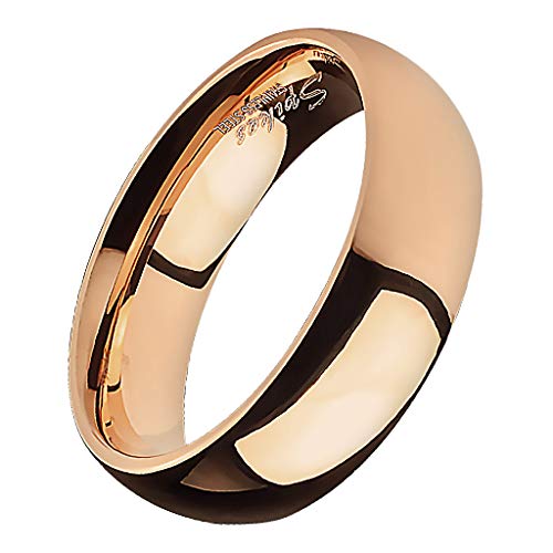 Piersando Band Ring Edelstahl Bandring Ehering Partnerring Trauring Verlobungsring Damen Herren Freundschaftring Rosegold Größe 65 (20.7) Breit 4mm von Piersando