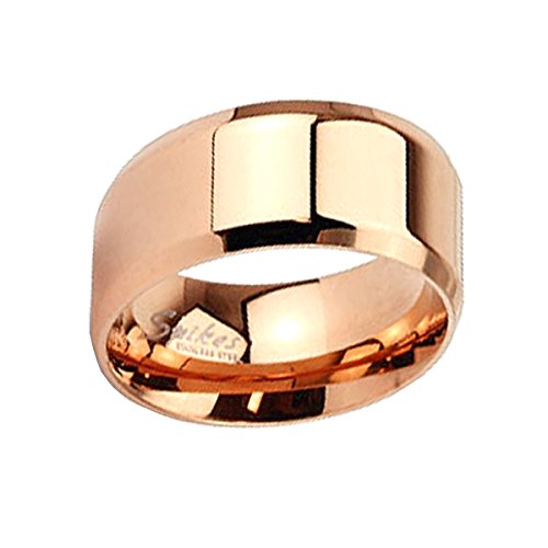 Piersando Band Ring Edelstahl poliert Bandring Ehering Partnerring Trauring Freundschaftsring Damen Herren Rosegold Größe 57 (18.1) 6mm Breit von Piersando