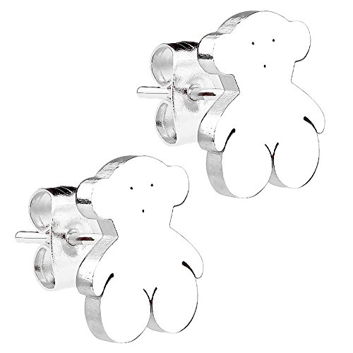 Piersando Damen Ohrstecker Kleine Ohrringe aus Edelstahl Klein Stecker Teddybär Silber von Piersando