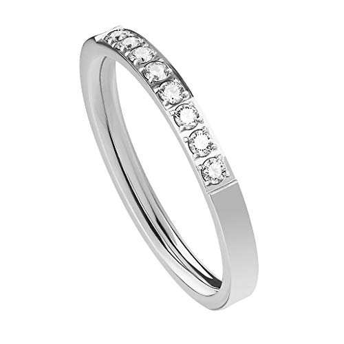 Piersando Damen Ring Verlobungsring Ehering mit Kristallen Strass Steinen Damenring Trauring Größe 60 (19.1) | Silber von Piersando