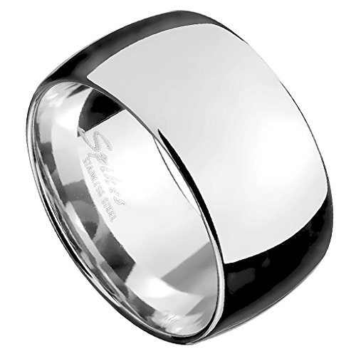 Piersando Herren Ring Extra Breit Edelstahl Spiegel poliert Daumenring Männer Biker Rocker Massiv Herrenring Silber Größe 65 (20.7) von Piersando