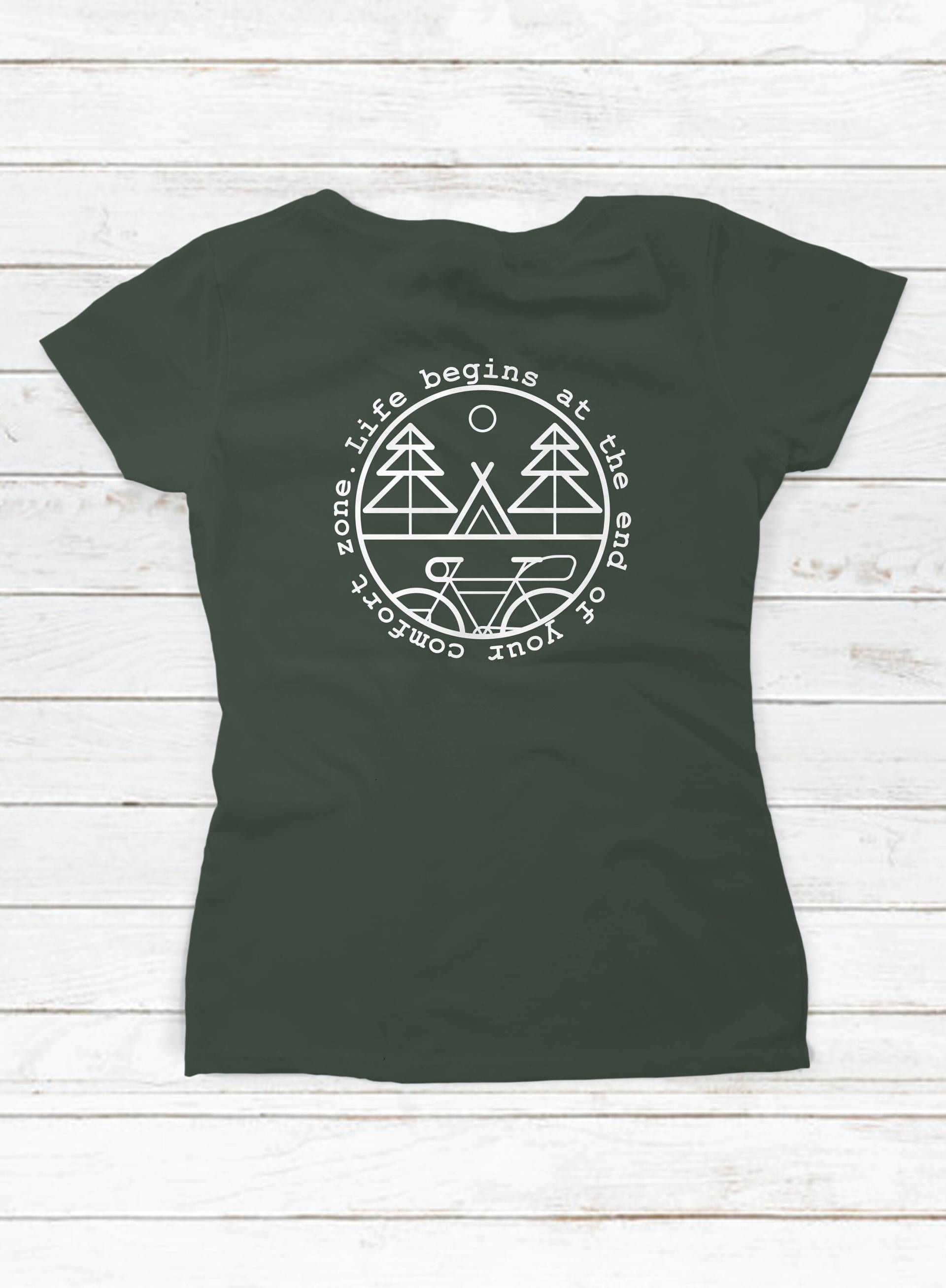 Original T-Shirts Das Leben Beginnt Am Ende Ihrer Komfortzone. Für Frauen von PievaDesign