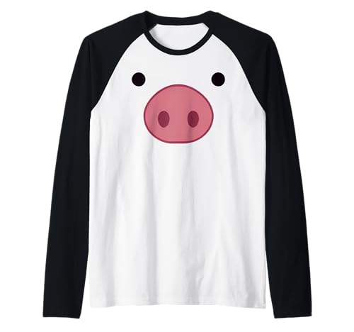 Schweinegesicht Erwachsene Kinder Männer Frauen Schweinegesicht Kostüm Raglan von Pig Costume Halloween