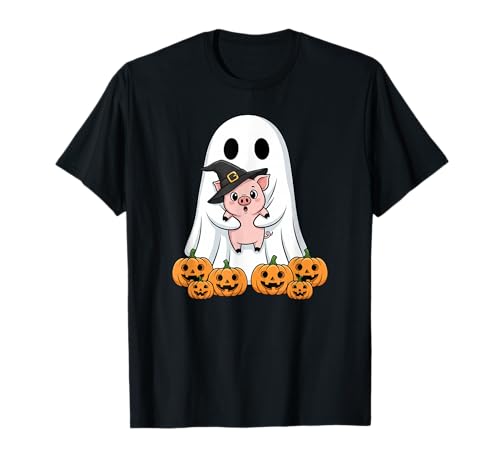 Lustiger Geisterschwein Kürbis Halloween Kinder Herren Damen T-Shirt von Pig Lovers Cute Halloween Outfits for Boy Girl