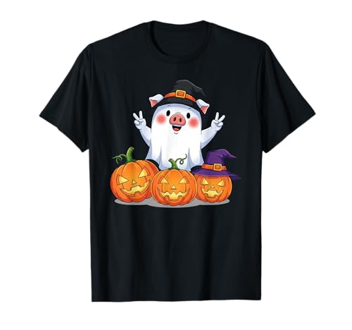 Lustiges Schwein Geist Kürbis Boo Halloween Kinder Herren Damen T-Shirt Lustiges Schwein Geist Kürbis Boo Halloween Kinder Herren Damen T-Shirt von Pig Lovers Halloween Ghost Pumpkin Outfits