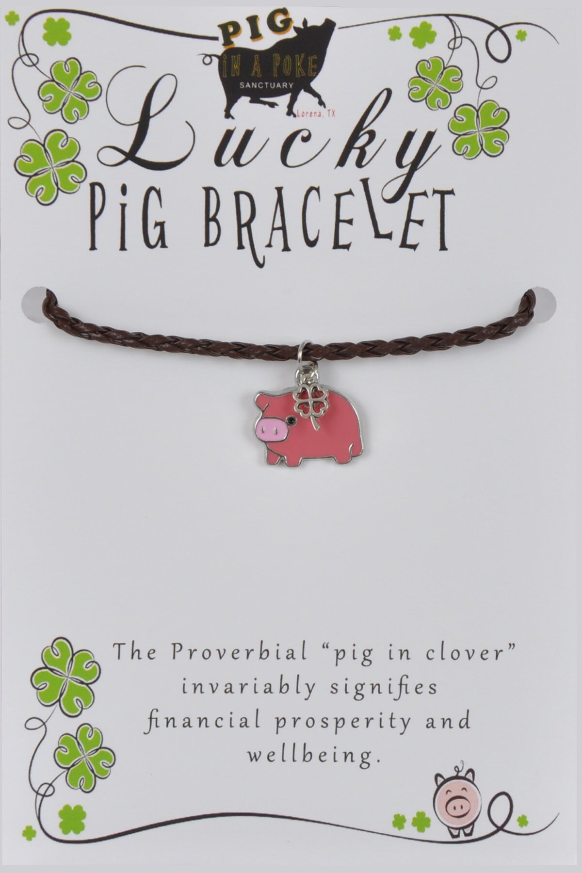 Glücksschweinchen Armband Emaille Charm, Vierblättriges Kleeblatt Glücksschweinchen Armband Emaille Charm, Vierblättriges Kleeblatt von PigInAPokeSanctuary