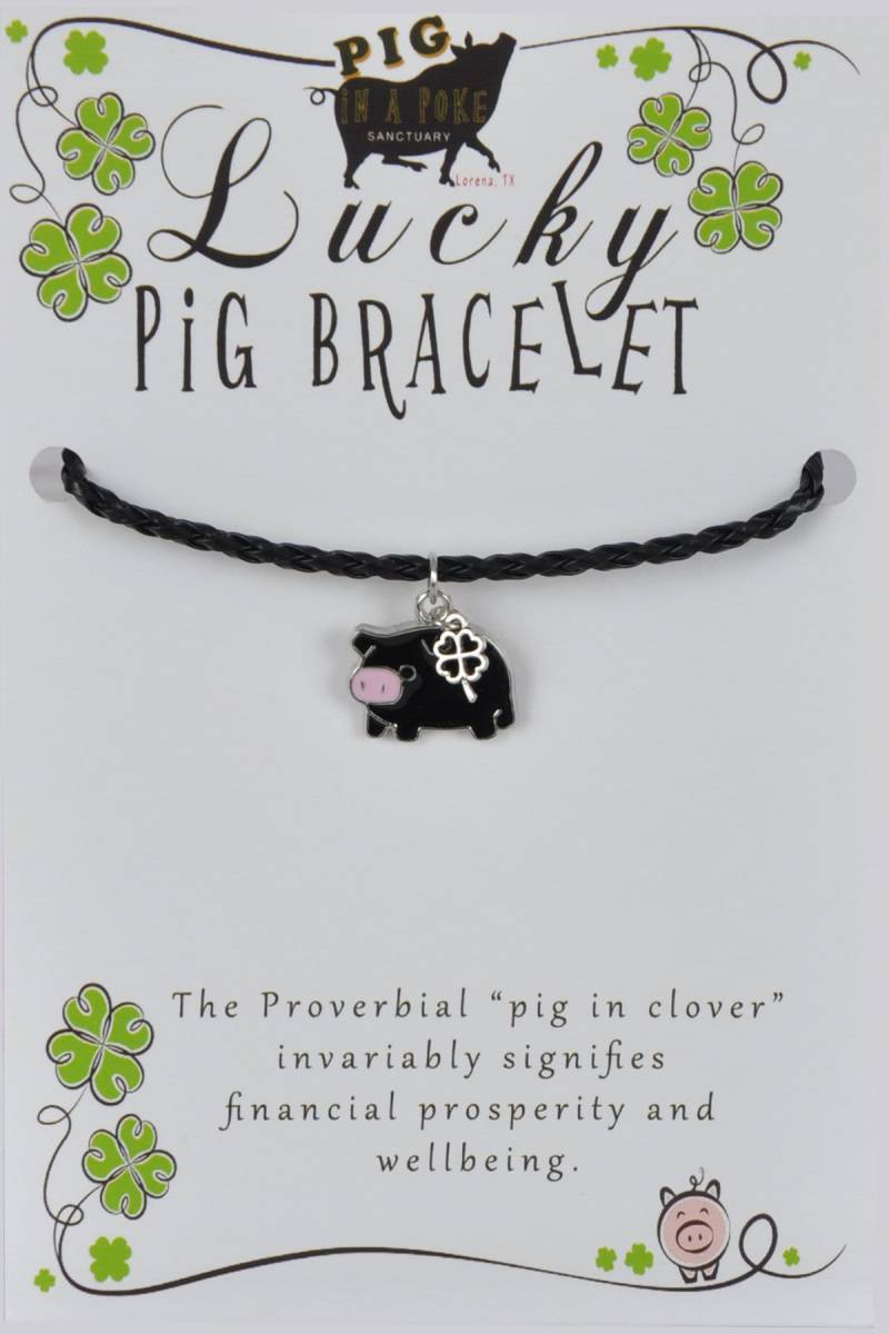 Potbelly Schwein Armband Emaille Glücksbringer Kleeblatt Potbelly Schwein Armband Emaille Glücksbringer Kleeblatt von PigInAPokeSanctuary