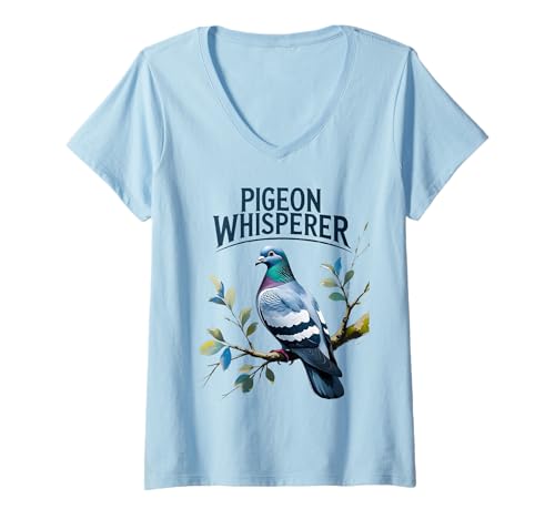 Damen Lustiger Taubenflüsterer für Brautzüchter, Besitzer, Züchter, Züchter, Männer T-Shirt mit V-Ausschnitt Damen Lustiger Taubenflüsterer für Brautzüchter, Besitzer, Züchter, Züchter, Männer T-Shirt mit V-Ausschnitt von Pigeon Bird ideas for Bird Lover Racing Pigeons