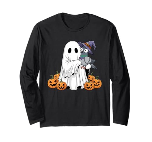 Lustige Geistertaube Kürbis Halloween Kinder Herren Damen Langarmshirt Lustige Geistertaube Kürbis Halloween Kinder Herren Damen Langarmshirt von Pigeon Lovers Cute Halloween Outfits for Boy Girl