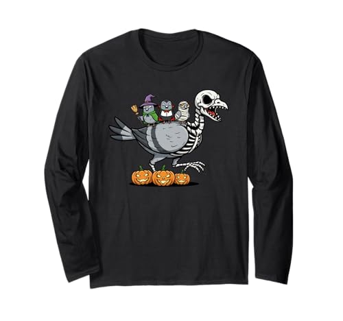 Lustiges Tauben-Skelett Mumie Hexe Halloween Kinder Herren Damen Langarmshirt Lustiges Tauben-Skelett Mumie Hexe Halloween Kinder Herren Damen Langarmshirt von Pigeon Lovers Cute Halloween Outfits for Boy Girl