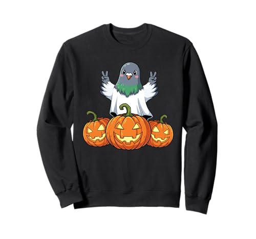 Lustige Taube Geist Kürbis Boo Halloween Kinder Herren Damen Sweatshirt Lustige Taube Geist Kürbis Boo Halloween Kinder Herren Damen Sweatshirt von Pigeon Lovers Halloween Ghost Pumpkin Outfits