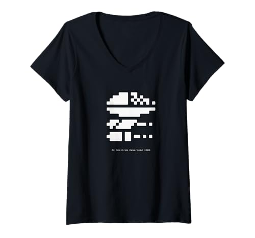 Damen 1988 Cybernoid ZX Spectrum T-Shirt mit V-Ausschnitt Damen 1988 Cybernoid ZX Spectrum T-Shirt mit V-Ausschnitt von Pigeon Street Tees