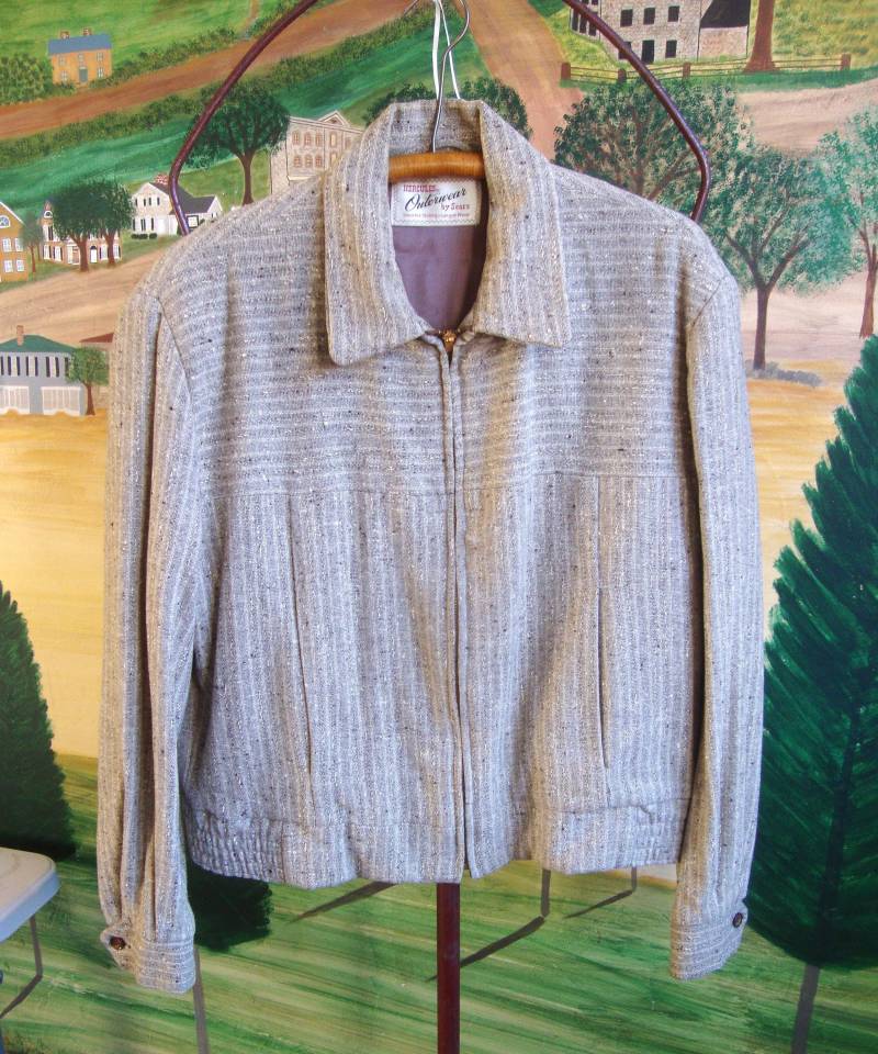 Vintage 1950 Graue Tweed Sear's Hercules Ricky Jacke von Piggleyspassion
