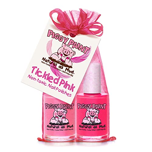 Piggy Farbe ungiftig Mädchen Nagellack – Sicher, ohne Chemikalien – Tickled Pink 2 Stück von Piggy Paint