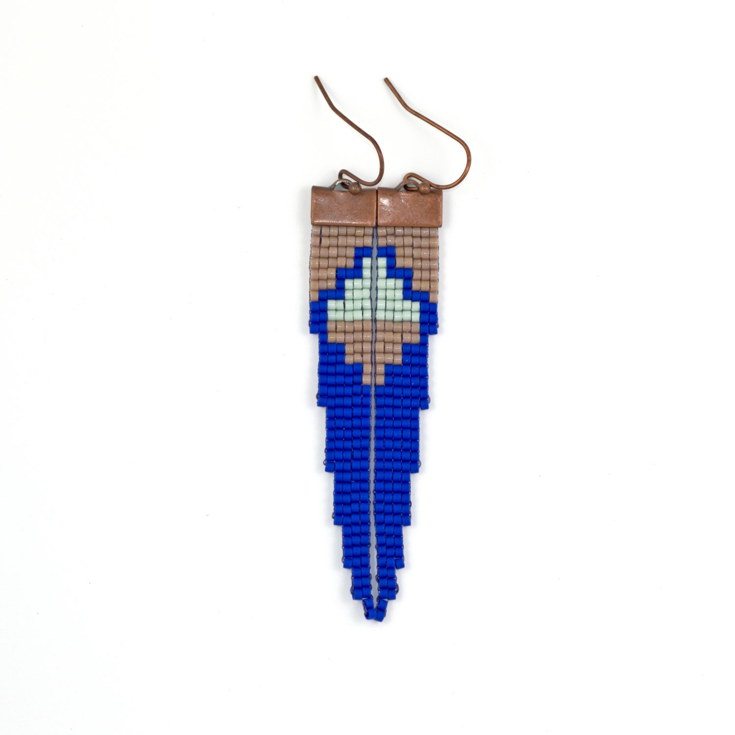 The Deep Blue // Loom Perlen Ohrringe Kobalt Blau Und Minze Handgewebter Schmuck The Deep Blue // Loom Perlen Ohrringe Kobalt Blau Und Minze Handgewebter Schmuck von PigmentProject