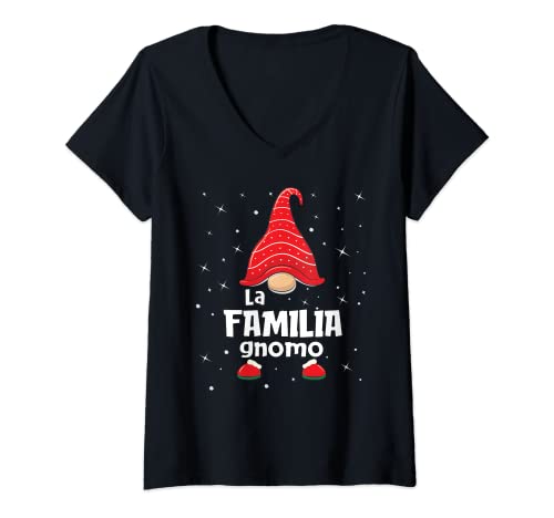 Damen La Familia Gift Family Passender spanischer Schlafanzug T-Shirt mit V-Ausschnitt von Pijamas Navideñas Familiares Para La Familia En Es