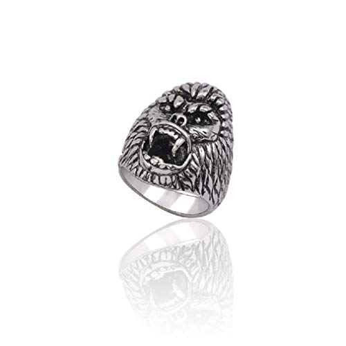 PikaLF Gorilla Ring für Männer, Angry Orang-Utan Ring Big Monkey Ring, Gothic Roaring Gorilla Ring, Hip Hop Biker Ring, Amulett Ring, Punk Animal Monkey Schmuck (20.6) von PikaLF