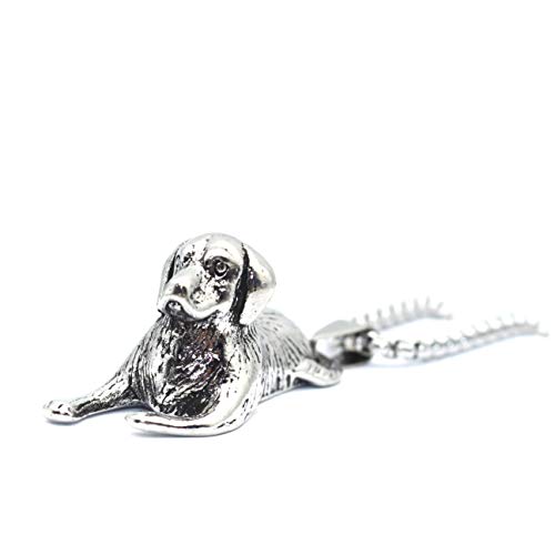 Hund Halskette für Männer, Vintage Welpen Hund Anhänger Halskette mit 25,6 "Kette, niedlichen Hund Totem Amulett Halskette, Hip Hop Halskette, Punk Rock Tier Hund Schmuck für Männer Jungen von PikaLF