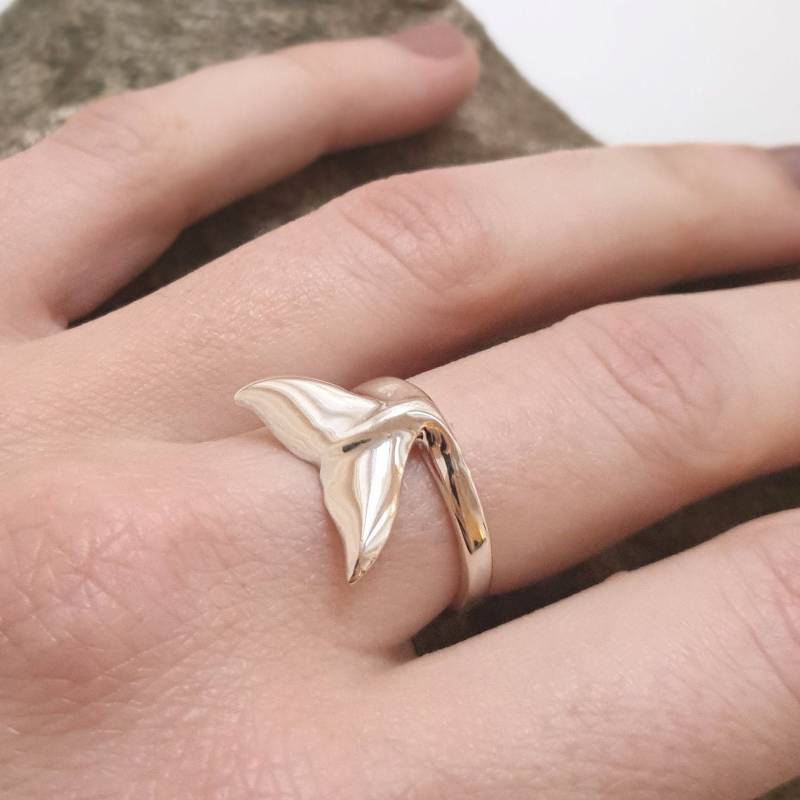 Wal Ring | Silber Walflosse Ozean Nachhaltiger Meerjungfrau 925 Sterling von PikaiaDesign