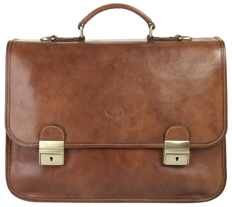 Piké Aktentasche, echt Leder, Made in Italy von Piké