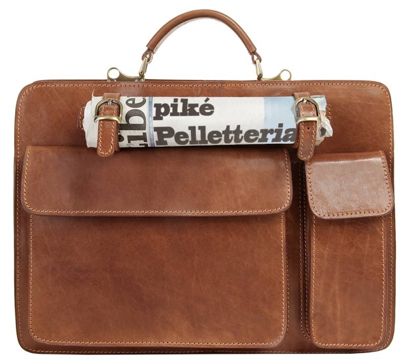 Piké Aktentasche echt Leder, Made in Italy von Piké