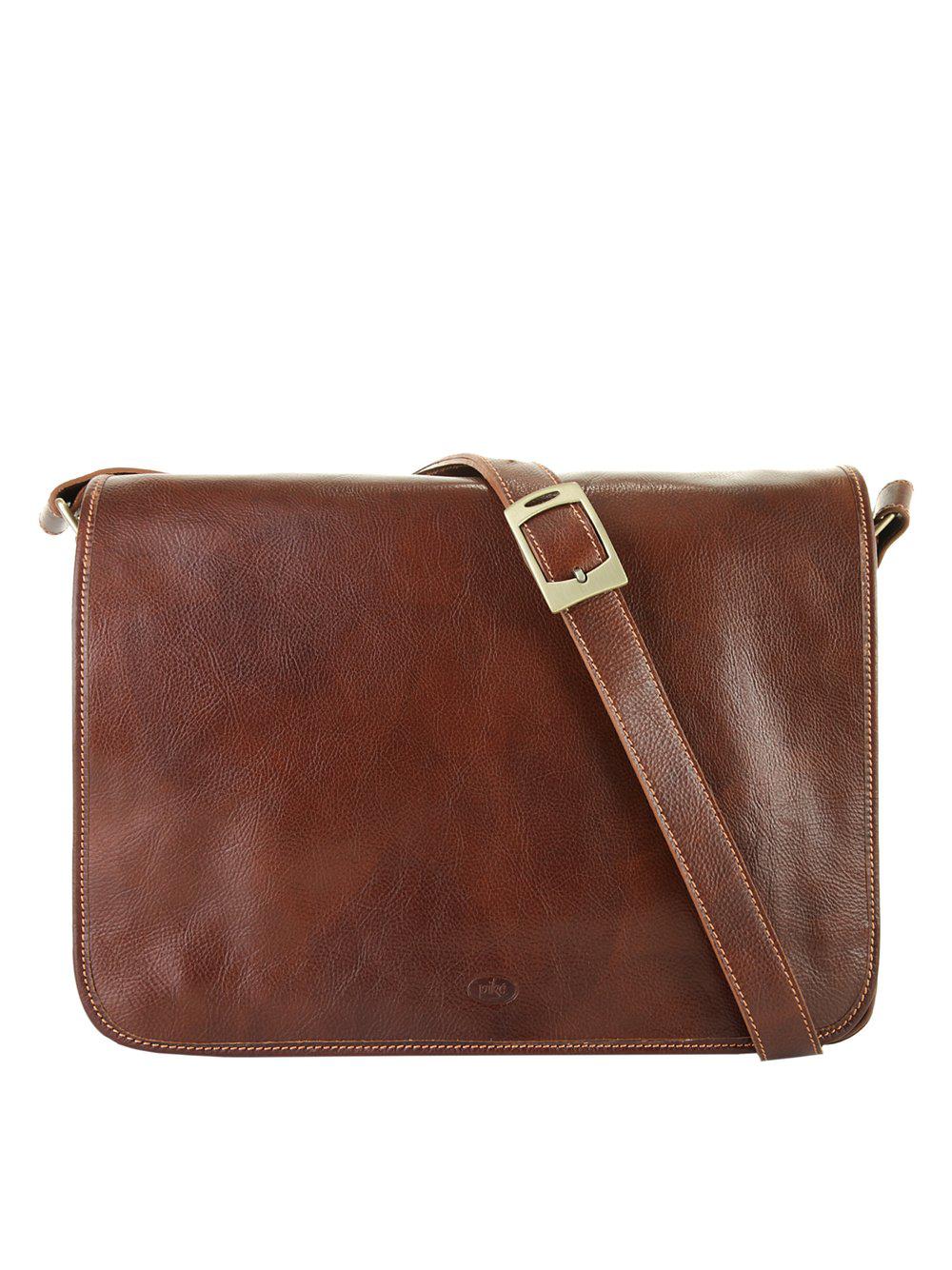 piké Messenger Bag Damen Leder, braun von Pike