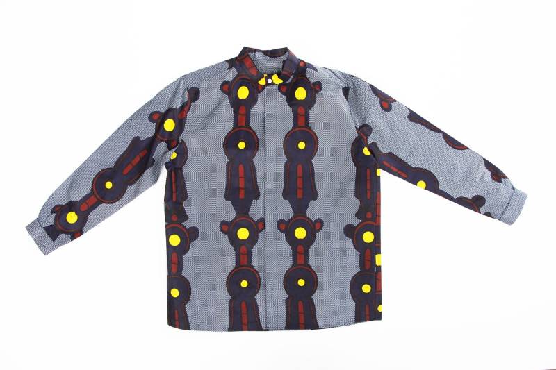 "Erwachsener Unisex Button Down Stehkragenhemd "Nautical Knots", Faire Löhne, Nachhaltige, Sozial Verantwortliche Mode, Designertextilien." von PikkuTakki