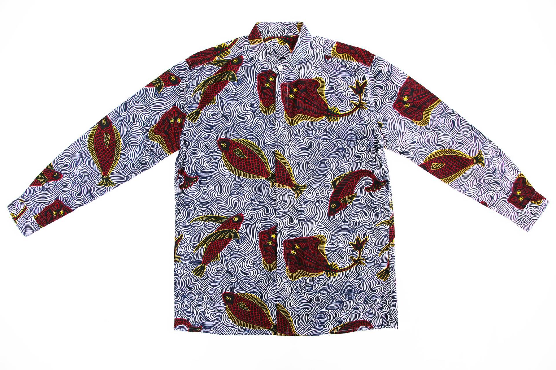 "Erwachsener Unisex Button Down Stehkragenhemd "Unterwasser Exploration By Day", Faire Löhne, Nachhaltige, Sozial Verantwortliche Mode." von PikkuTakki