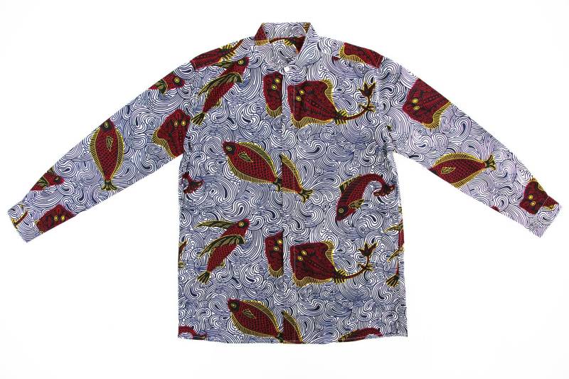 "Erwachsener Unisex Button Down Stehkragenhemd "Unterwasser Exploration By Day", Faire Löhne, Nachhaltige, Sozial Verantwortliche Mode." von PikkuTakki