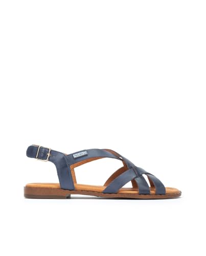 Pikolinos Flache Sandalen in Leder ALGAR für Frauen Farbe Pacific von Pikolinos