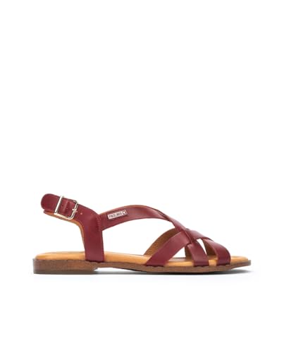 Pikolinos Flache Sandalen in Leder ALGAR für Frauen Farbe Rubi von Pikolinos