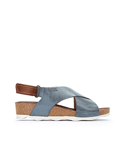 Pikolinos Keilsandalen in Leder Mahon für Frauen Farbe Denim von Pikolinos