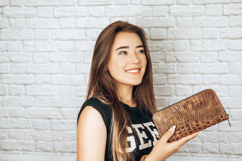 Leder Brieftasche Mit Reißverschluss, Reißverschluss von Pikore