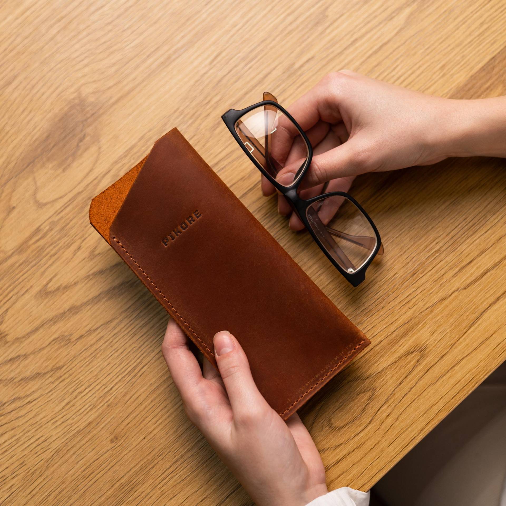 Leder Brillenhülle, Etui Für Brillen, Sonnenbrillen Hülle, Etui Brillen, Etui Etuis, Soft Brillenetui von Pikore